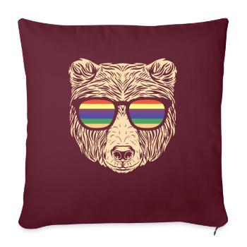 Gay Bear With Sunglasses - Sofa pillowcase 17,3'' x 17,3'' (45 x 45 cm) - burgundy - Front