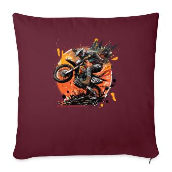 L’expérience ultime du motocross dans le monde souterrain - Housse de coussin décorative 45 x 45 cm - bordeaux - Devant