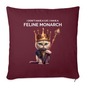 Passionné de chat - Housse de coussin décorative 45 x 45 cm - bordeaux - Devant