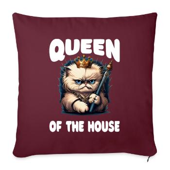 Chat sarcastique - Housse de coussin décorative 45 x 45 cm - bordeaux - Devant
