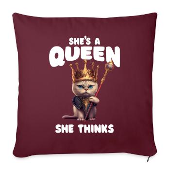 Chat sarcastique - Housse de coussin décorative 45 x 45 cm - bordeaux - Devant