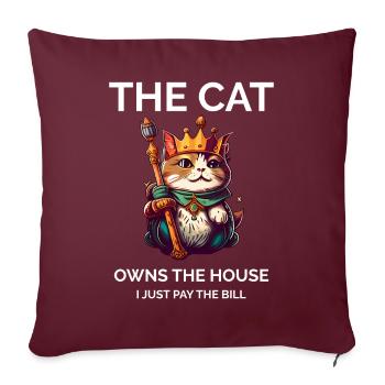 Chat sarcastique - Housse de coussin décorative 45 x 45 cm - bordeaux - Devant