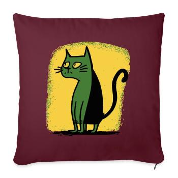 weird funny vintage cartoon cat - Sofa pillowcase 17,3'' x 17,3'' (45 x 45 cm) - burgundy - Front