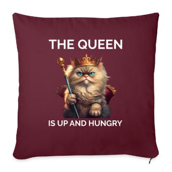 Chat sarcastique - Housse de coussin décorative 45 x 45 cm - bordeaux - Devant