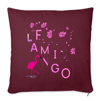 Protection du climat Flamant magenta - Housse de coussin décorative 45 x 45 cm - bordeaux - Devant
