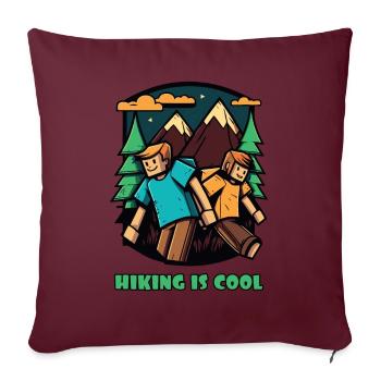 Wir lieben Wandern – Wandern ist cool - Sofakissenbezug 45 x 45 cm - Burgunderrot - Vorne