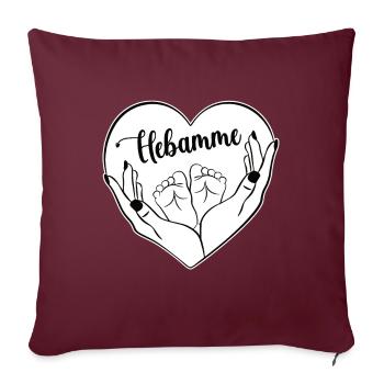 Geburt Baby Hebamme Schwangerschaft Helferin Danke - Sofakissenbezug 45 x 45 cm - Burgunderrot - Vorne