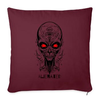 Alienated Alien Face - Sofa pillowcase 17,3'' x 17,3'' (45 x 45 cm) - burgundy - Front