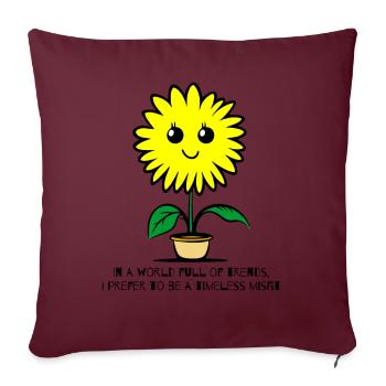 Un tournesol intemporel et non-conformiste - Housse de coussin décorative 45 x 45 cm - bordeaux - Devant