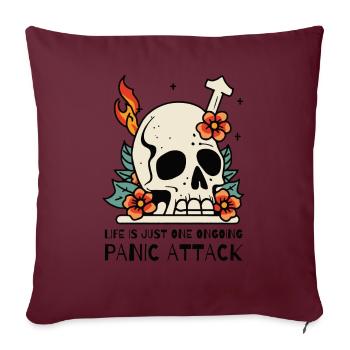 Life is a panic attack - Sofa pillowcase 17,3'' x 17,3'' (45 x 45 cm) - burgundy - Front