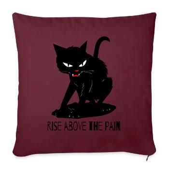 Au-delà de la douleur – Chat - Housse de coussin décorative 45 x 45 cm - bordeaux - Devant