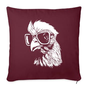 Poulet intelligent - Housse de coussin décorative 45 x 45 cm - bordeaux - Devant