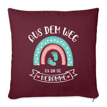 Geburtshilfe Hebamme Entbindungshelferin Doula - Sofakissenbezug 45 x 45 cm - Burgunderrot - Vorne
