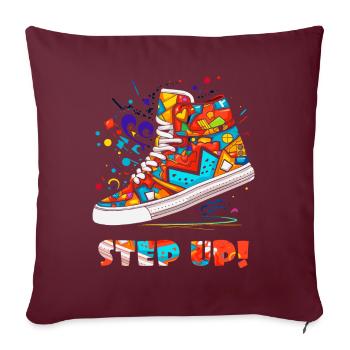 Des cœurs, de l’amour et des baskets, une basket colorée - Housse de coussin décorative 45 x 45 cm - bordeaux - Devant