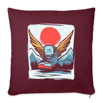 Japanische Rote Sonne, Sneaker mit Flügel - Sofakissenbezug 45 x 45 cm - Burgunderrot - Vorne