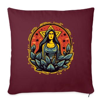 Mère Nature personnifiée : notre héroïne - Housse de coussin décorative 45 x 45 cm - bordeaux - Devant