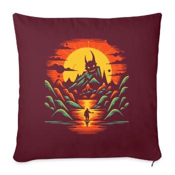 Affrontez vos démons, explorez la nature - Housse de coussin décorative 45 x 45 cm - bordeaux - Devant