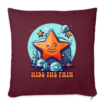 Cachez la douleur, petite étoile de mer, oursin - Housse de coussin décorative 45 x 45 cm - bordeaux - Devant