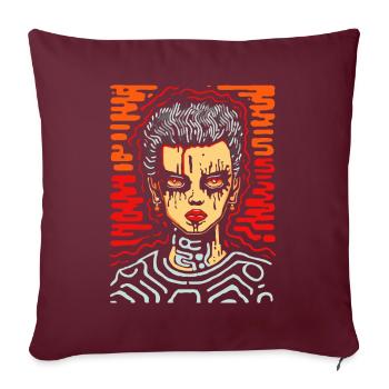 Le punk est bien vivant - Housse de coussin décorative 45 x 45 cm - bordeaux - Devant
