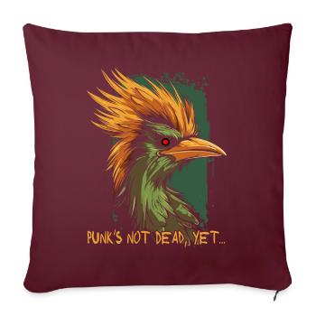 cool drôle et fou oiseau punk - Housse de coussin décorative 45 x 45 cm - bordeaux - Devant