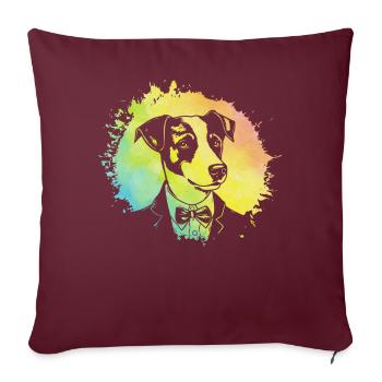 Jack Russell Terrier - Sofakissenbezug 45 x 45 cm - Burgunderrot - Vorne