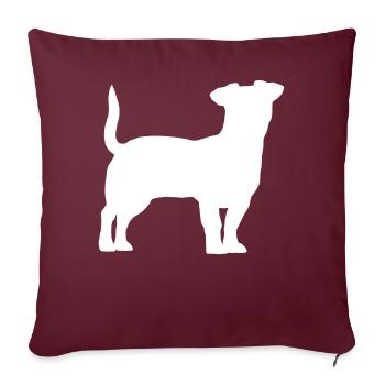 Jack Russell Terrier - Sofakissenbezug 45 x 45 cm - Burgunderrot - Vorne