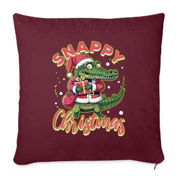 Noël vif - Housse de coussin décorative 45 x 45 cm - bordeaux - Devant