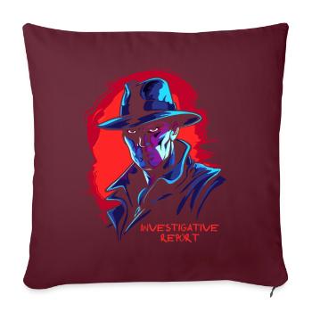 Reportage d’enquête d’un détective de film noir - Housse de coussin décorative 45 x 45 cm - bordeaux - Devant