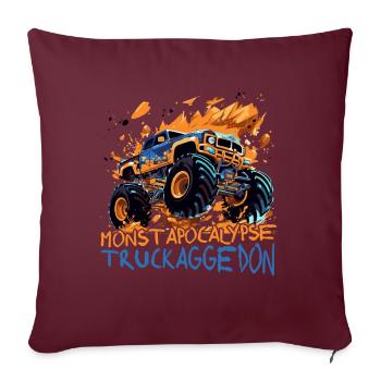 Monster Truck Armageddon de l’Apocalypse - Housse de coussin décorative 45 x 45 cm - bordeaux - Devant