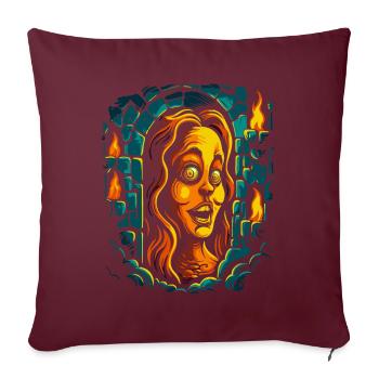Die Schrecken der Horror-Frau im Kerker - Sofakissenbezug 45 x 45 cm - Burgunderrot - Vorne