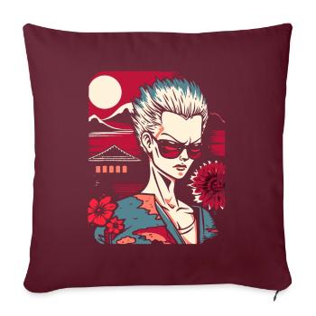 Manga et anime : un gangster en vacances à Okinawa - Housse de coussin décorative 45 x 45 cm - bordeaux - Devant