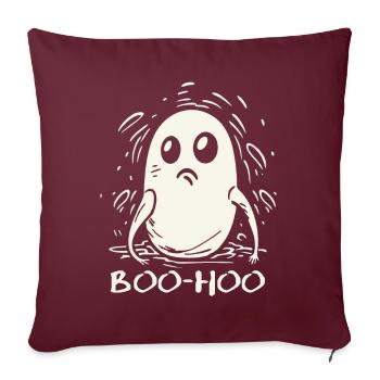 Le petit fantôme déçu et triste - Housse de coussin décorative 45 x 45 cm - bordeaux - Devant