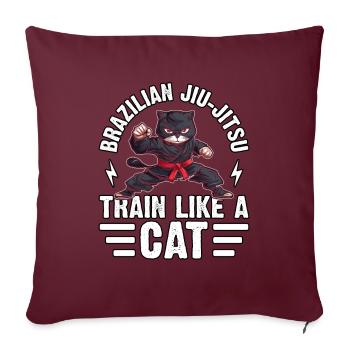 Entraînez-vous comme un chat - Housse de coussin décorative 45 x 45 cm - bordeaux - Devant