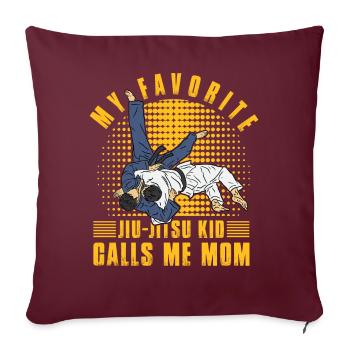 Mon Jiu-Jitsu Kid préféré m’appelle maman - Housse de coussin décorative 45 x 45 cm - bordeaux - Devant