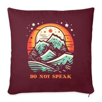 Don’t Talk, Lune, Étoiles, Montagne, Nature - Housse de coussin décorative 45 x 45 cm - bordeaux - Devant