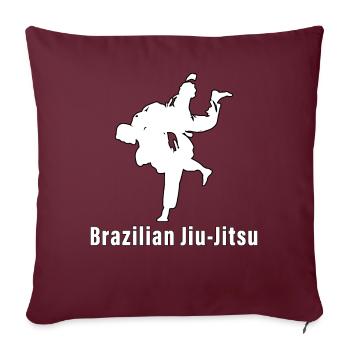 Jiu-Jitsu Brésilien BJJ - Housse de coussin décorative 45 x 45 cm - bordeaux - Devant