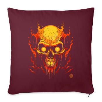 Hässlich und böse: Horror-Totenkopf - Sofakissenbezug 45 x 45 cm - Burgunderrot - Vorne