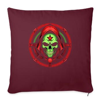 Crâne de voyage trippant - Housse de coussin décorative 45 x 45 cm - bordeaux - Devant