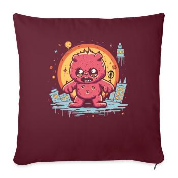 Vivez la colère de l’ours en peluche - Housse de coussin décorative 45 x 45 cm - bordeaux - Devant