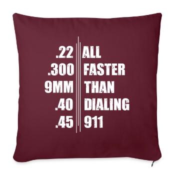 Pistolet d’arme de club de tir - Housse de coussin décorative 45 x 45 cm - bordeaux - Devant
