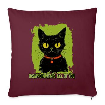 Déceptions, vous tous, le chat qui juge - Housse de coussin décorative 45 x 45 cm - bordeaux - Devant
