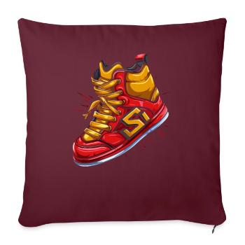 Cartoon Sneaker - Sofakissenbezug 45 x 45 cm - Burgunderrot - Vorne