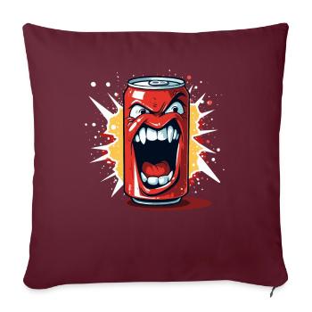 Canette de boisson en colère - Housse de coussin décorative 45 x 45 cm - bordeaux - Devant