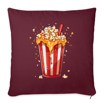Kino-Sachen: Soda-Getränk, Honigsüßes Popcorn - Sofakissenbezug 45 x 45 cm - Burgunderrot - Vorne