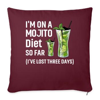 Je suis un régime Mojito jusqu’à présent, j’ai perdu trois jours - Housse de coussin décorative 45 x 45 cm - bordeaux - Devant