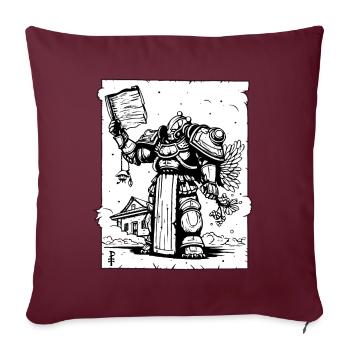 Japanischer Mega-Sakura-Rüstungs-Samurai - Sofakissenbezug 45 x 45 cm - Burgunderrot - Vorne