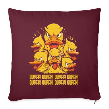 Quack! Wütende Gummi-Enten des Untergangs - Sofakissenbezug 45 x 45 cm - Burgunderrot - Vorne