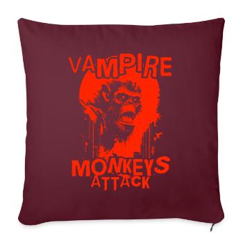 Vampir Affen Angriff - Sofakissenbezug 45 x 45 cm - Burgunderrot - Vorne