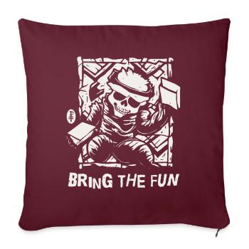 Apportez le plaisir - Housse de coussin décorative 45 x 45 cm - bordeaux - Devant