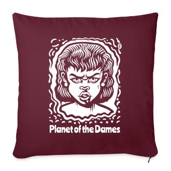 Planet der Damen: Sci-Fi-Wut - Sofakissenbezug 45 x 45 cm - Burgunderrot - Vorne